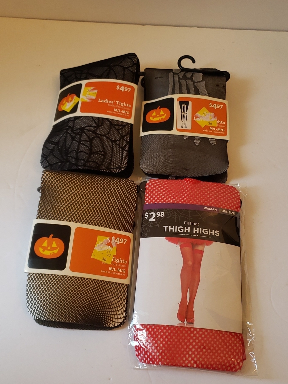 Halloween Goth Tights Lot x4 NWT Size M/L